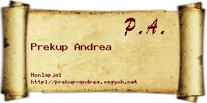 Prekup Andrea névjegykártya